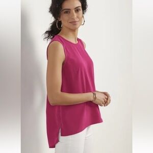 Soft Surroundings Dayla Tank Top Cactus Flower Pink, Size Petite S NWOT